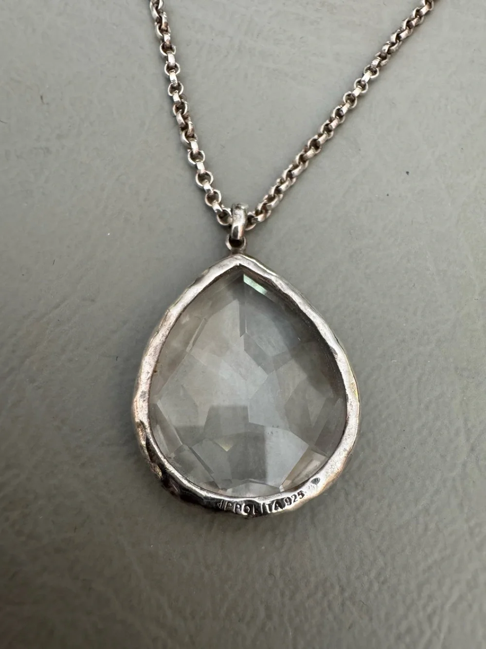 Ippolita Sterling Silver Teardrop Clear Quartz Pendant - Picture 3 of 8